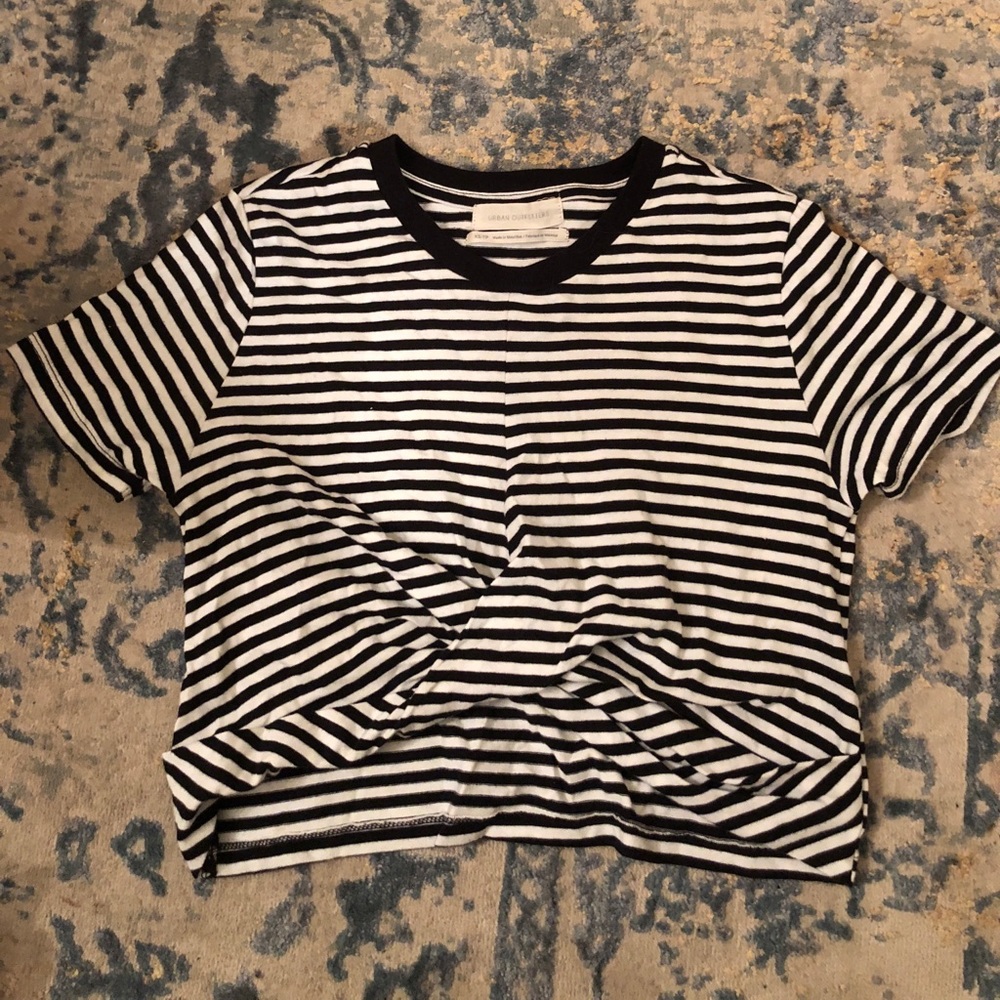 cropped striped shirt from urban